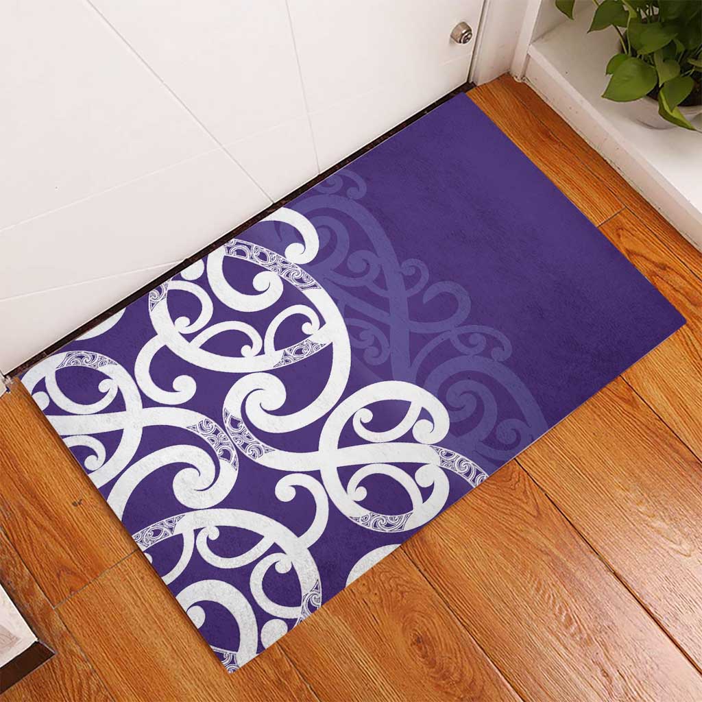 Violet Green Maori Rubber Doormat Koru Kowhaiwhai - Aussie Hoodie