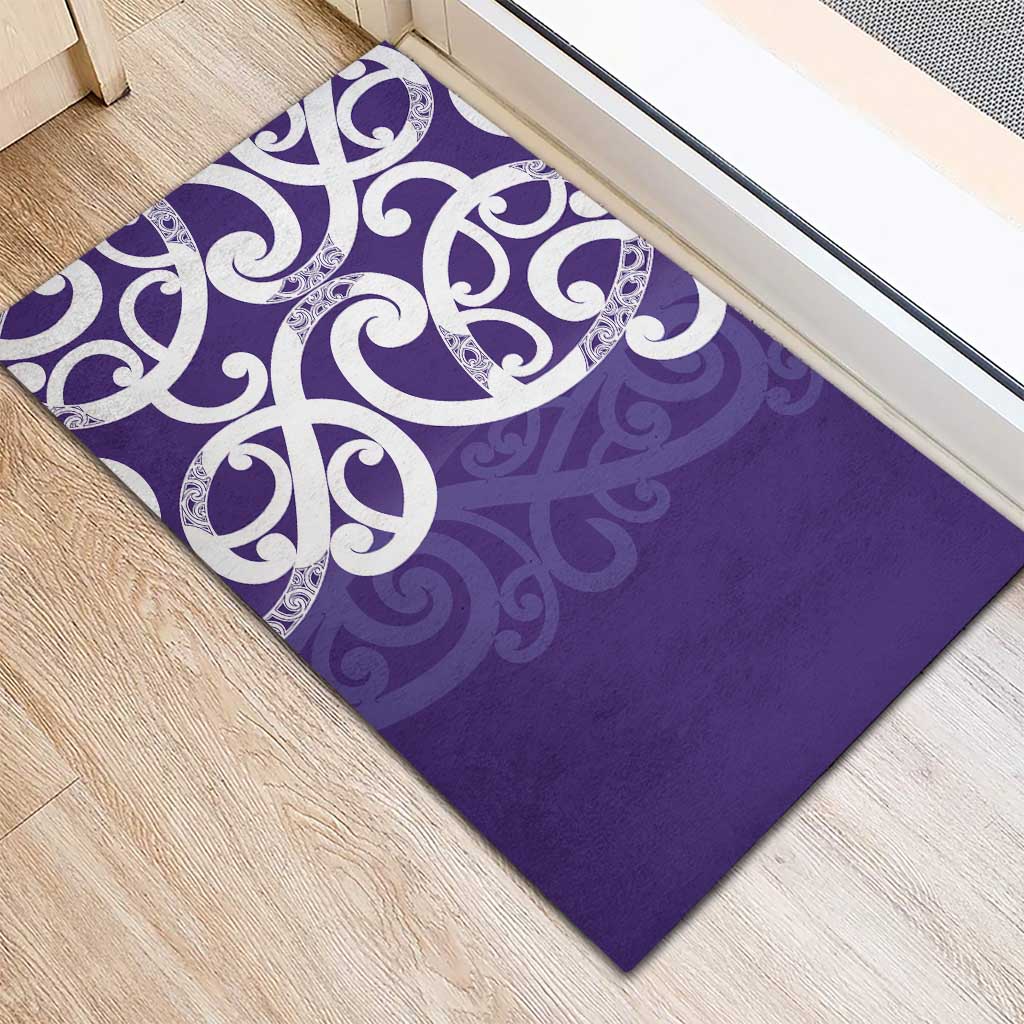 Violet Green Maori Rubber Doormat Koru Kowhaiwhai - Aussie Hoodie