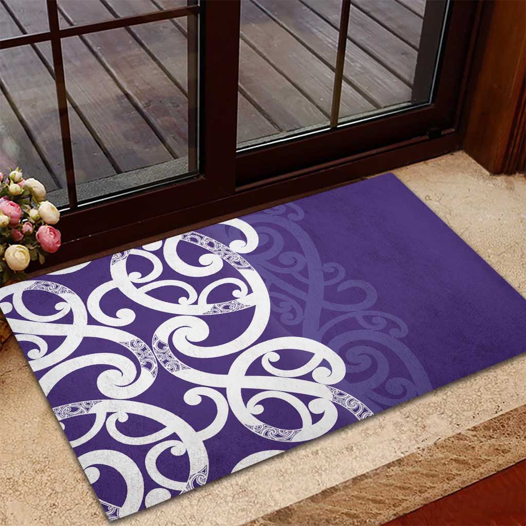 Violet Green Maori Rubber Doormat Koru Kowhaiwhai - Aussie Hoodie