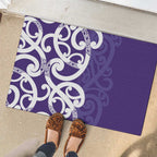 Violet Green Maori Rubber Doormat Koru Kowhaiwhai - Aussie Hoodie