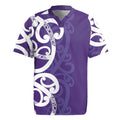 Violet Green Maori Rugby Jersey Koru Kowhaiwhai - Aussie Hoodie