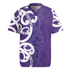 Violet Green Maori Rugby Jersey Koru Kowhaiwhai - Aussie Hoodie