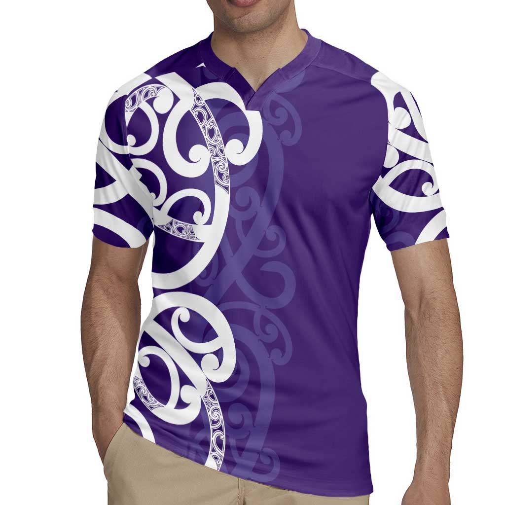 Violet Green Maori Rugby Jersey Koru Kowhaiwhai - Aussie Hoodie