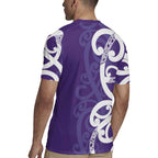 Violet Green Maori Rugby Jersey Koru Kowhaiwhai - Aussie Hoodie