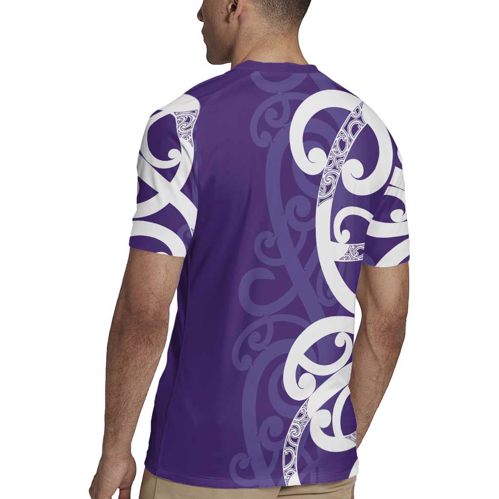 Violet Green Maori Rugby Jersey Koru Kowhaiwhai - Aussie Hoodie