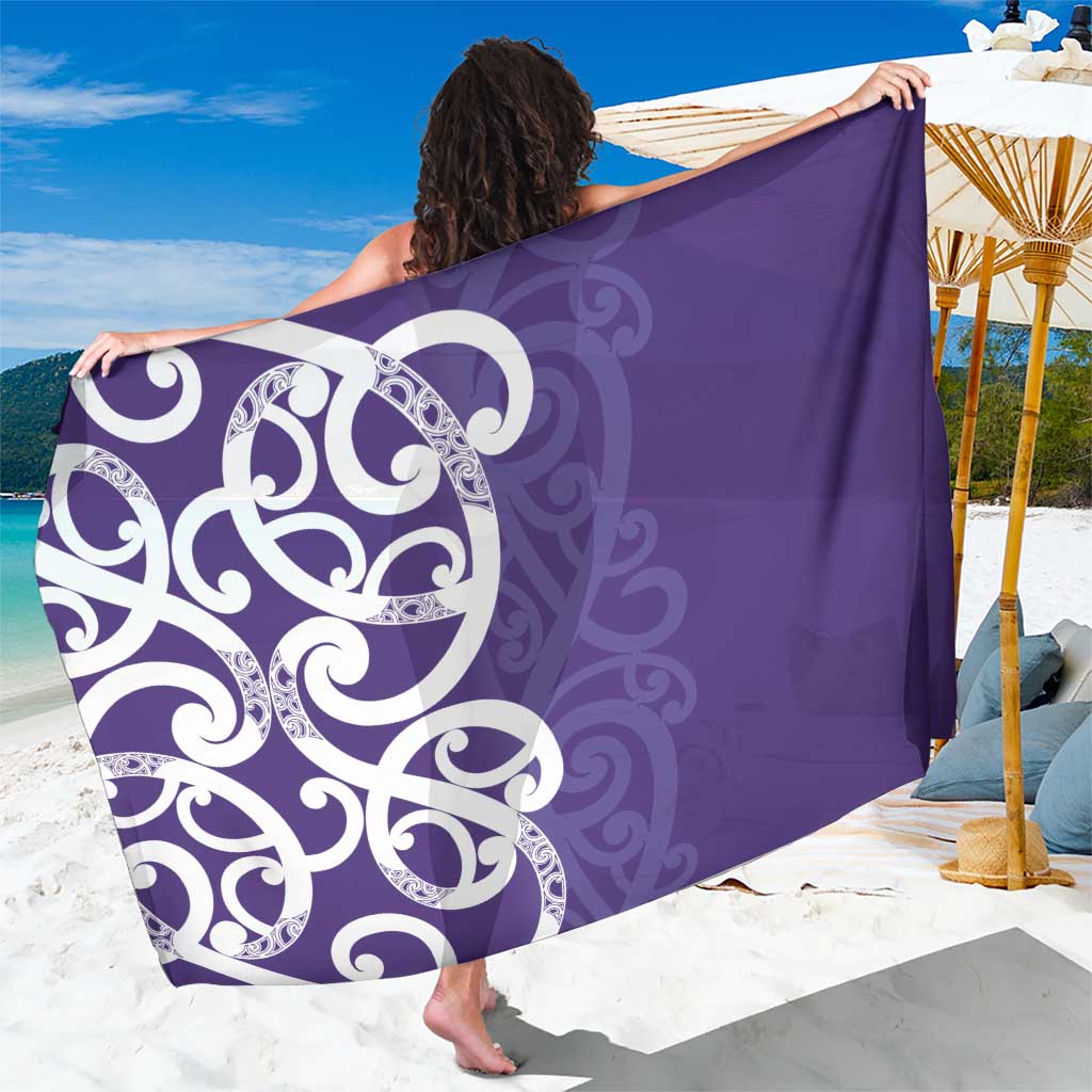 Violet Green Maori Sarong Koru Kowhaiwhai - Aussie Hoodie