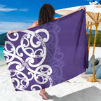 Violet Green Maori Sarong Koru Kowhaiwhai - Aussie Hoodie