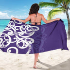 Violet Green Maori Sarong Koru Kowhaiwhai - Aussie Hoodie