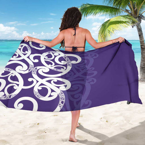 Violet Green Maori Sarong Koru Kowhaiwhai - Aussie Hoodie
