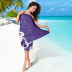 Violet Green Maori Sarong Koru Kowhaiwhai - Aussie Hoodie