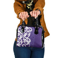 Violet Green Maori Shoulder Handbag Koru Kowhaiwhai - Aussie Hoodie