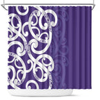 Violet Green Maori Shower Curtain Koru Kowhaiwhai - Aussie Hoodie