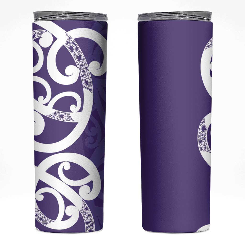 Violet Green Maori Skinny Tumbler Koru Kowhaiwhai - Aussie Hoodie