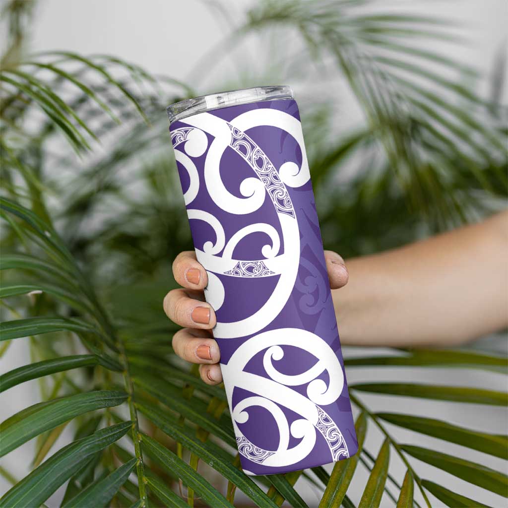 Violet Green Maori Skinny Tumbler Koru Kowhaiwhai - Aussie Hoodie