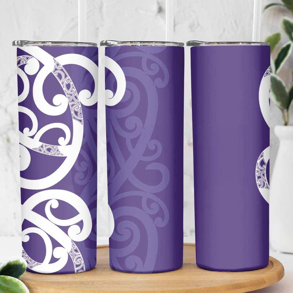 Violet Green Maori Skinny Tumbler Koru Kowhaiwhai - Aussie Hoodie