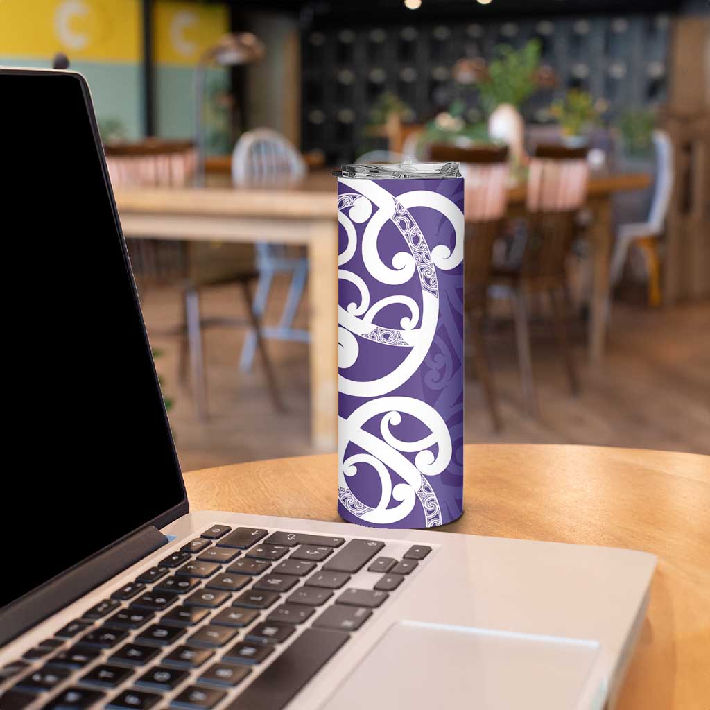 Violet Green Maori Skinny Tumbler Koru Kowhaiwhai - Aussie Hoodie