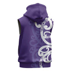 Violet Green Maori Sleeveless Hoodie Koru Kowhaiwhai - Aussie Hoodie