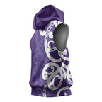 Violet Green Maori Sleeveless Hoodie Koru Kowhaiwhai - Aussie Hoodie
