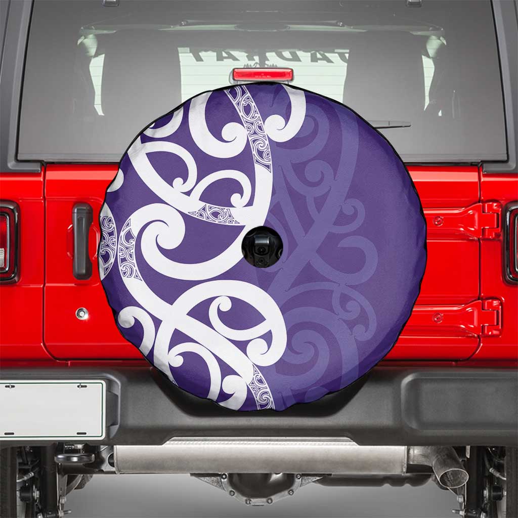 Violet Green Maori Spare Tire Cover Koru Kowhaiwhai - Aussie Hoodie