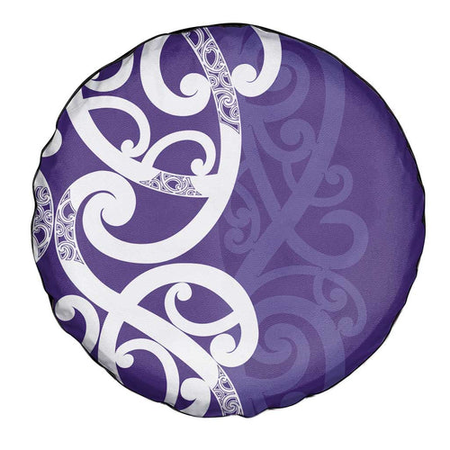 Violet Green Maori Spare Tire Cover Koru Kowhaiwhai - Aussie Hoodie