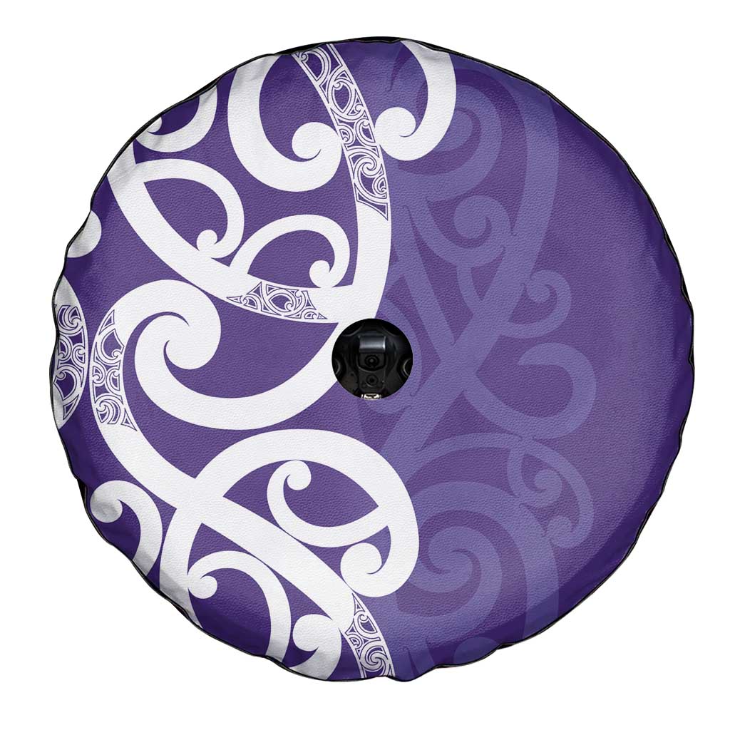 Violet Green Maori Spare Tire Cover Koru Kowhaiwhai - Aussie Hoodie