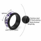 Violet Green Maori Spinner Ring Koru Kowhaiwhai
