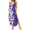 Violet Green Maori Summer Maxi Dress Koru Kowhaiwhai - Aussie Hoodie