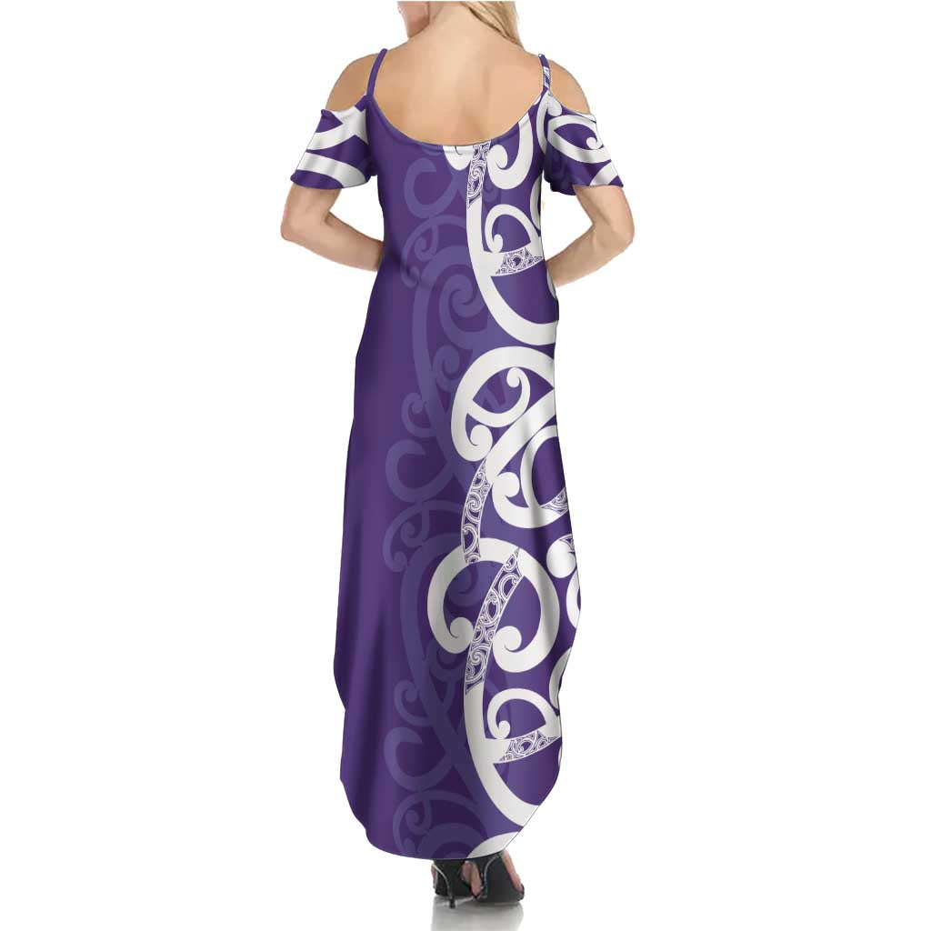 Violet Green Maori Summer Maxi Dress Koru Kowhaiwhai - Aussie Hoodie