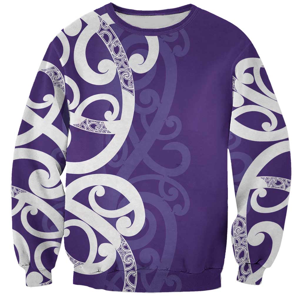 Violet Green Maori Sweatshirt Koru Kowhaiwhai - Aussie Hoodie