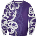 Violet Green Maori Sweatshirt Koru Kowhaiwhai - Aussie Hoodie