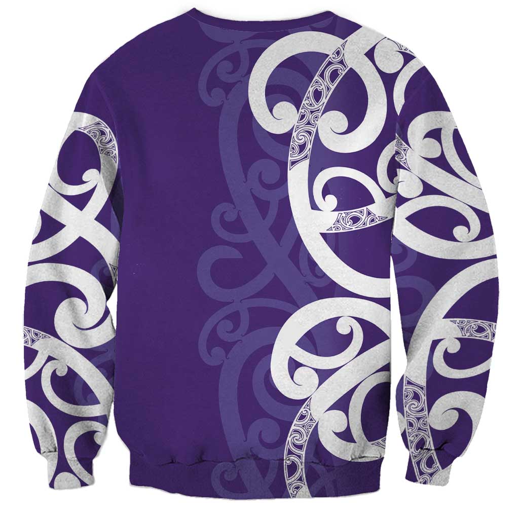 Violet Green Maori Sweatshirt Koru Kowhaiwhai - Aussie Hoodie
