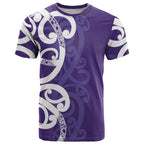 Violet Green Maori T Shirt Koru Kowhaiwhai - Aussie Hoodie