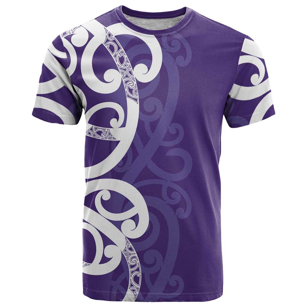 Violet Green Maori T Shirt Koru Kowhaiwhai - Aussie Hoodie