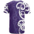 Violet Green Maori T Shirt Koru Kowhaiwhai - Aussie Hoodie