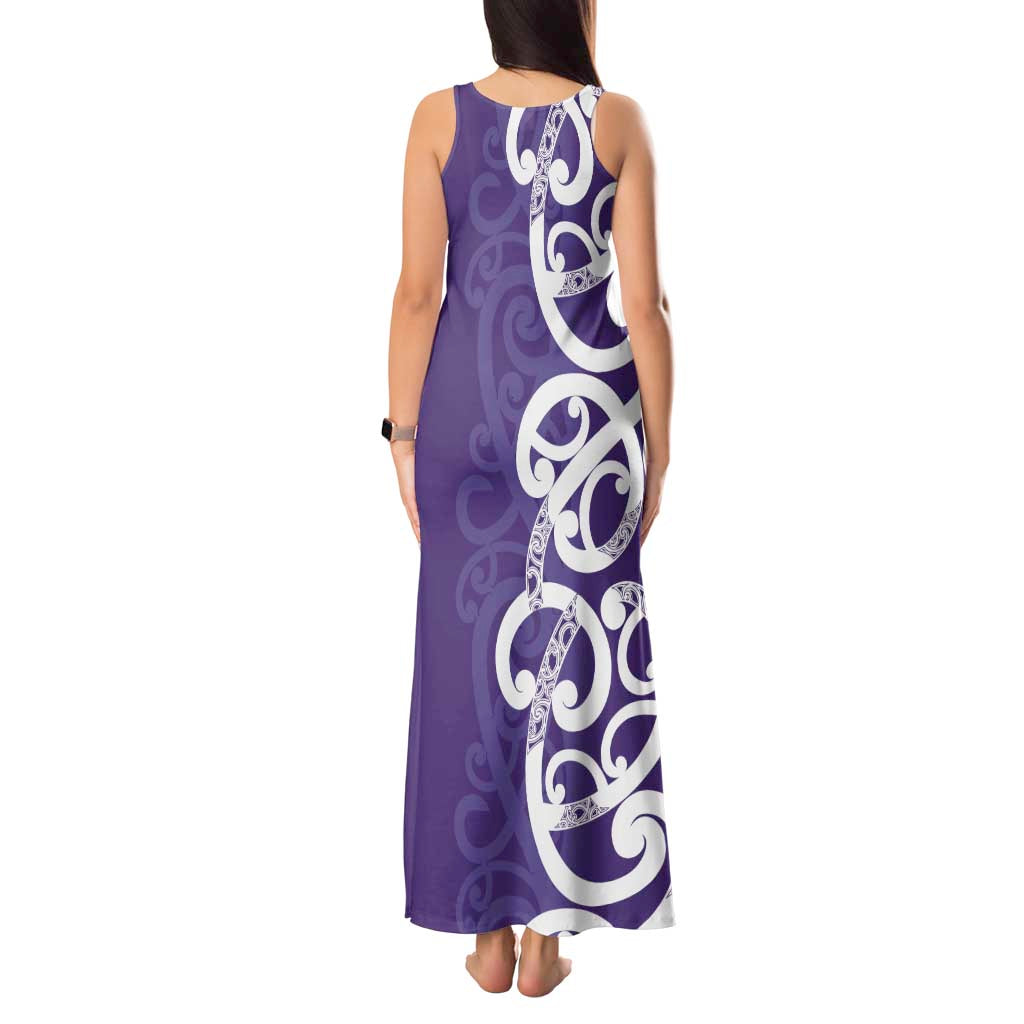 Violet Green Maori Tank Maxi Dress Koru Kowhaiwhai - Aussie Hoodie