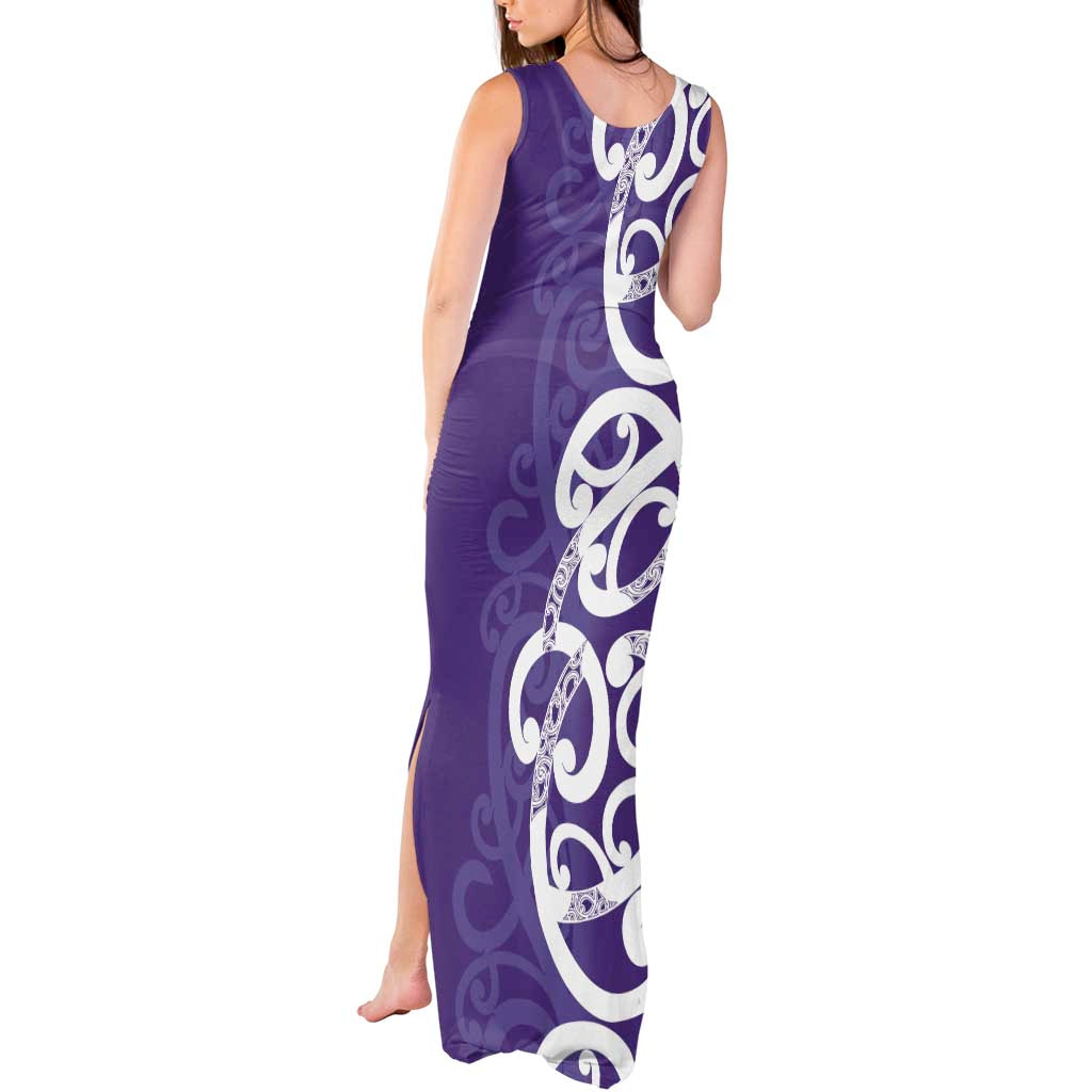 Violet Green Maori Tank Maxi Dress Koru Kowhaiwhai - Aussie Hoodie