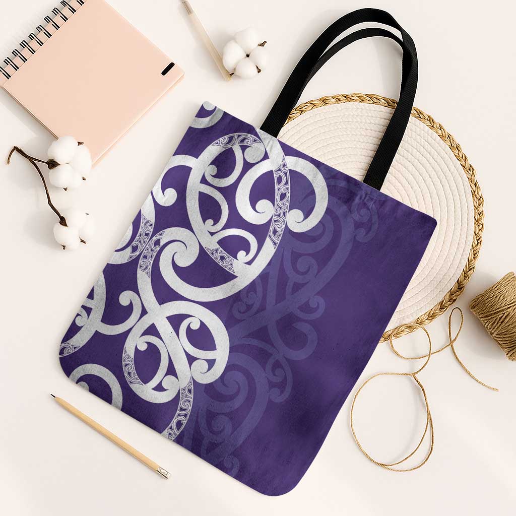Violet Green Maori Tote Bag Koru Kowhaiwhai - Aussie Hoodie