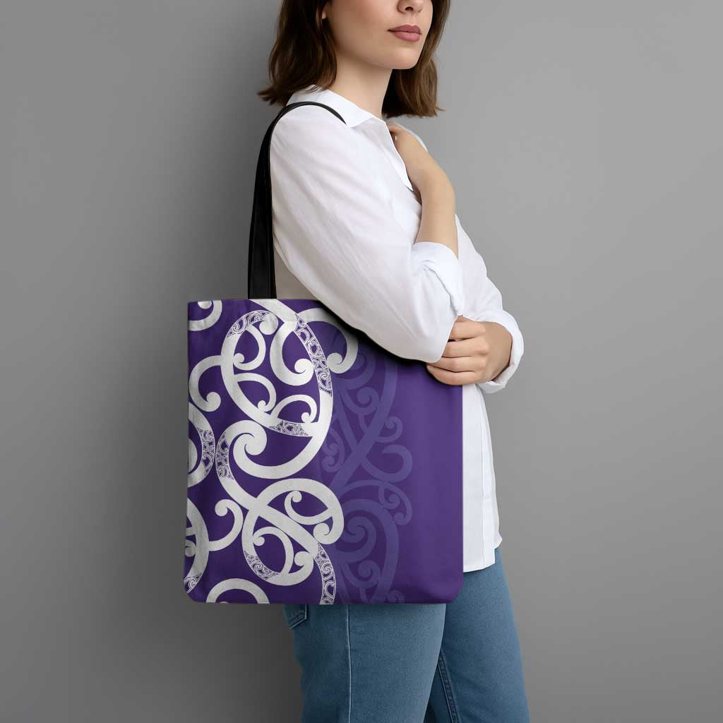 Violet Green Maori Tote Bag Koru Kowhaiwhai - Aussie Hoodie