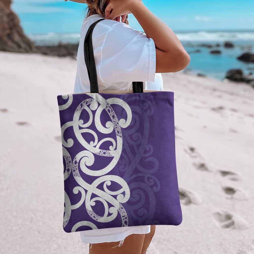 Violet Green Maori Tote Bag Koru Kowhaiwhai - Aussie Hoodie