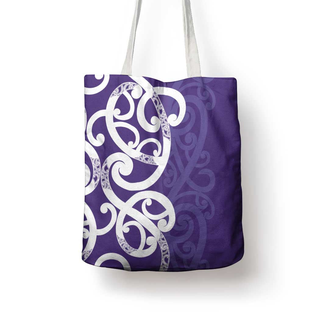 Violet Green Maori Tote Bag Koru Kowhaiwhai - Aussie Hoodie