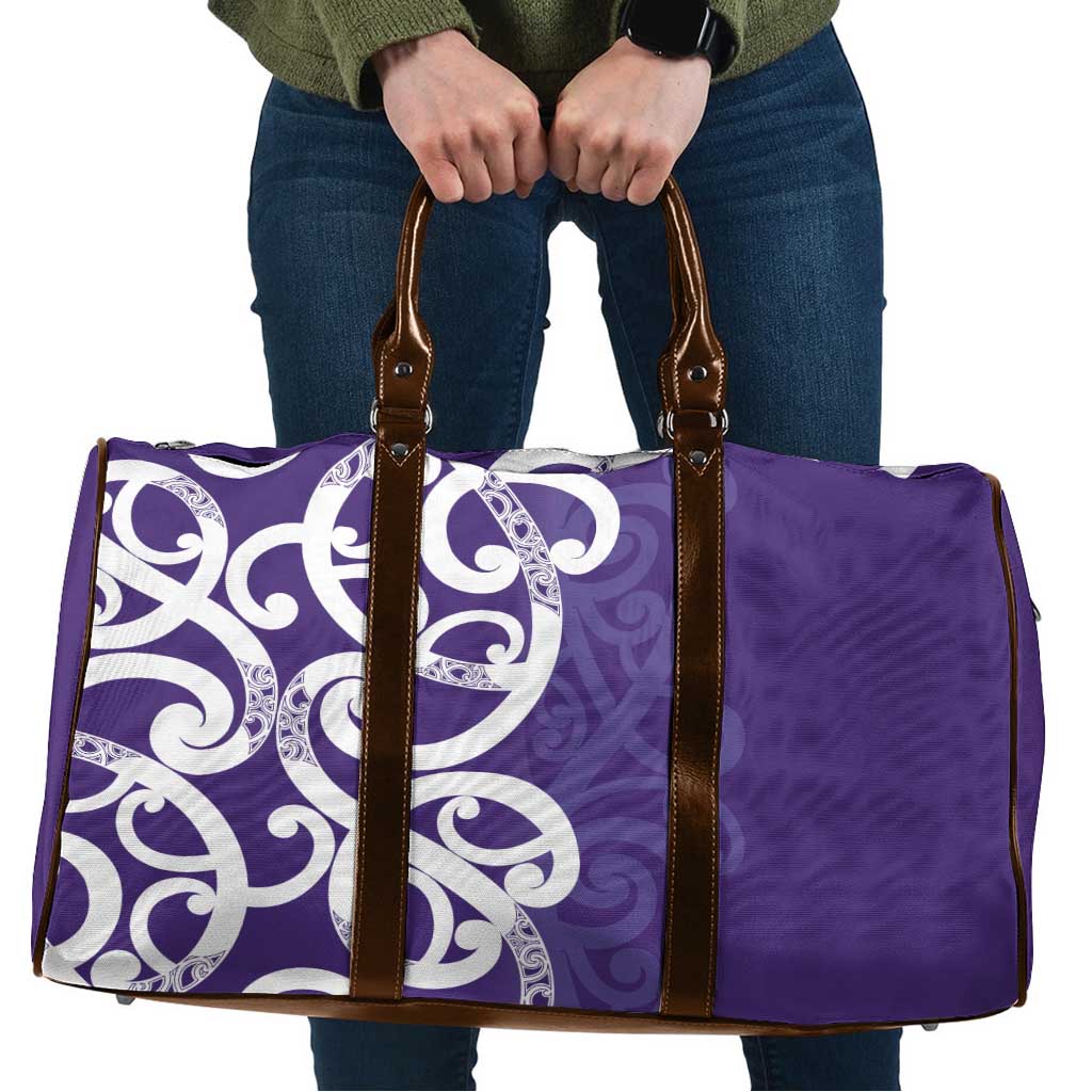 Violet Green Maori Travel Bag Koru Kowhaiwhai - Aussie Hoodie