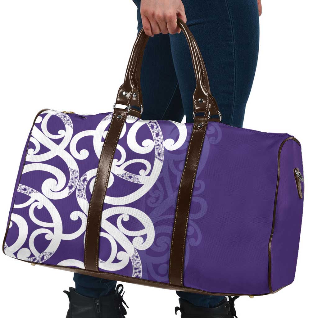 Violet Green Maori Travel Bag Koru Kowhaiwhai - Aussie Hoodie