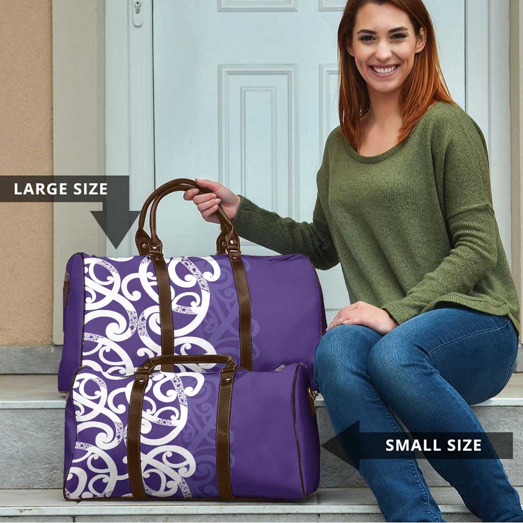 Violet Green Maori Travel Bag Koru Kowhaiwhai - Aussie Hoodie