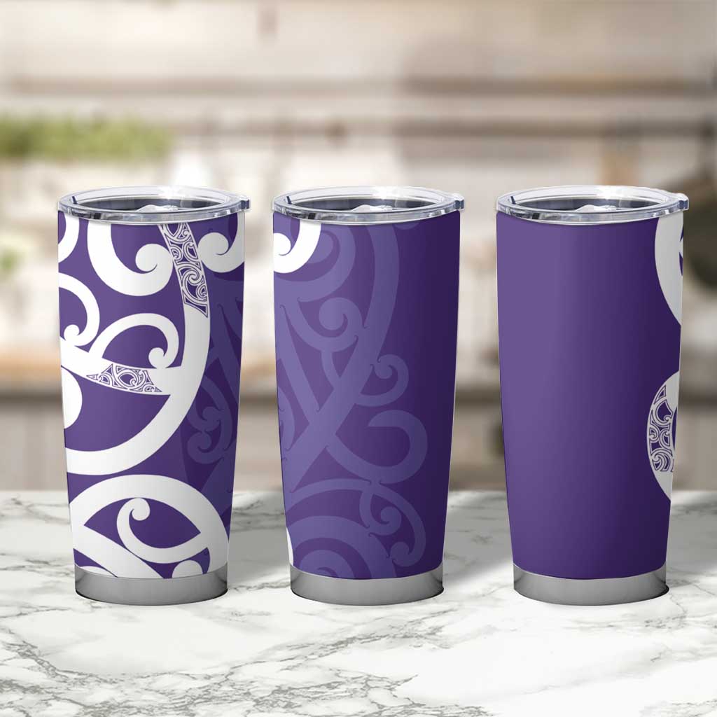 Violet Green Maori Tumbler Cup Koru Kowhaiwhai - Aussie Hoodie