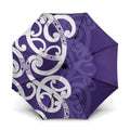 Violet Green Maori Umbrella Koru Kowhaiwhai - Aussie Hoodie