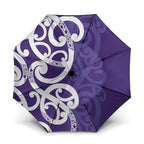 Violet Green Maori Umbrella Koru Kowhaiwhai - Aussie Hoodie