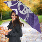 Violet Green Maori Umbrella Koru Kowhaiwhai - Aussie Hoodie