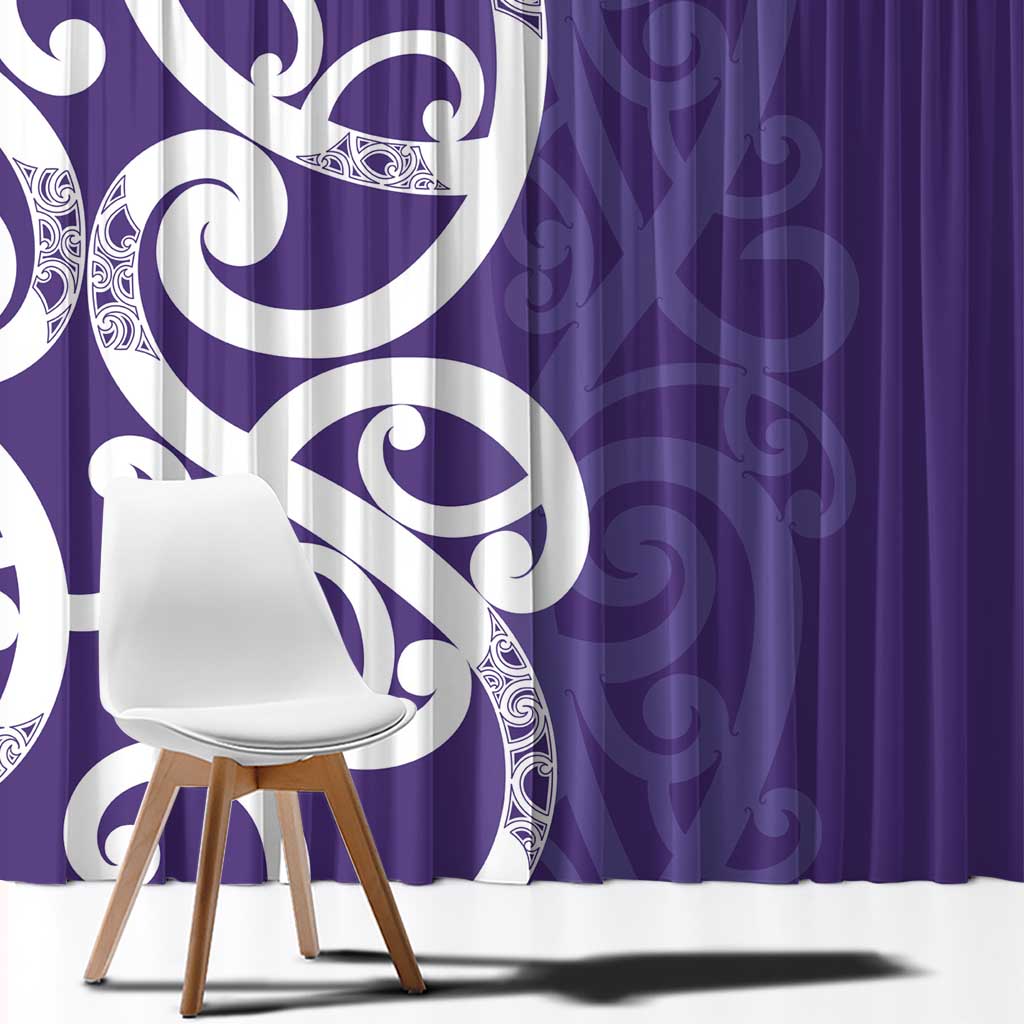 Violet Green Maori Window Curtain Koru Kowhaiwhai - Aussie Hoodie