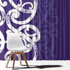 Violet Green Maori Window Curtain Koru Kowhaiwhai - Aussie Hoodie