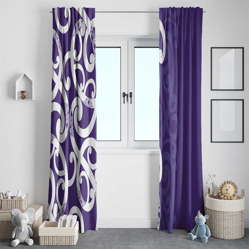 Violet Green Maori Window Curtain Koru Kowhaiwhai - Aussie Hoodie